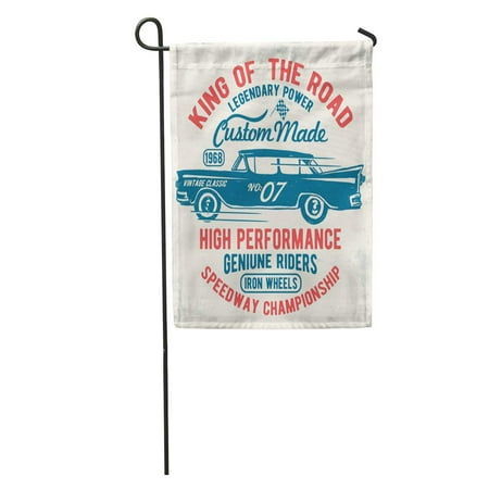 Speed Racer Flag - LADDKE Racer Vintage Sport Racing Car Graphics Speed American Auto Boy Garden Flag Decorative Flag House Banner 12x18 inch