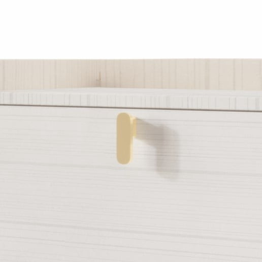 Home Design Muilee Nightstands (Set of 2) with Brushed Gold Handles and Roller Glides, White, Easy Assembly