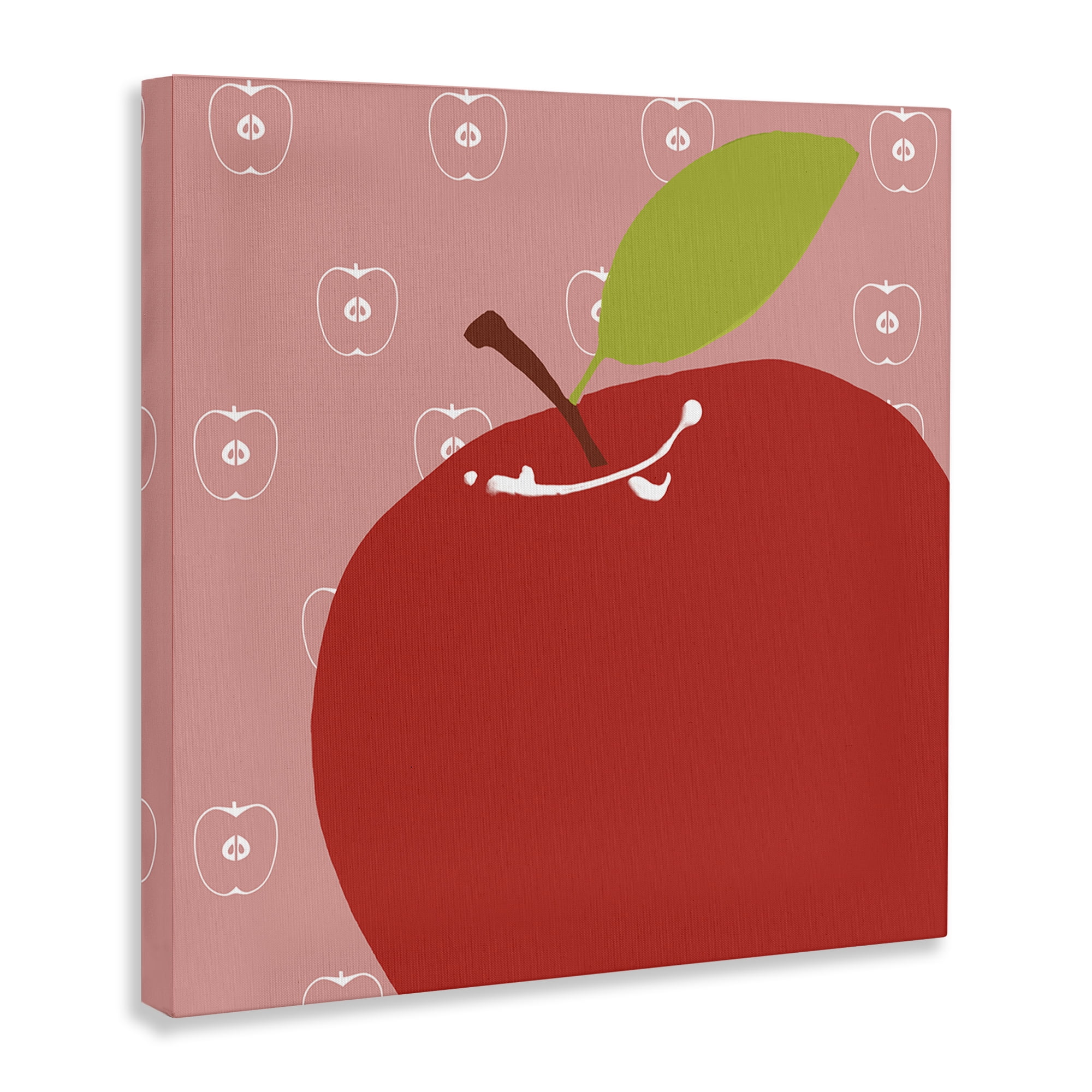 Stupell Industries Bright Apple Fruit Food & Beverage Painting Wrapped Canvas Art Print Wall Art, 24 x 24