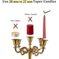 thumbnail image 6 of ThrottleT- 5 Arm Candelabra Taper Candle Holders Decorations Indoor Kitchen Décor Table Candles Candlestick Candelabra Centerpiece (Gold), 6 of 14