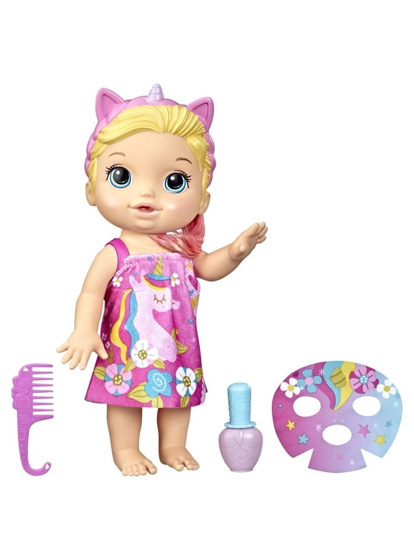 Baby Alive Glam Spa Baby Doll with Blonde Hair, Flamingo, Makeup Toy