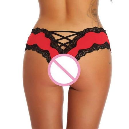 

WZHKSN Lady Lace Panty Black Basic Thongs 1-Pack