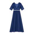 thumbnail image 3 of Alvivi Kids Flower Girls Floral Lace Half Sleeve Floor Length Dress, 3 of 7