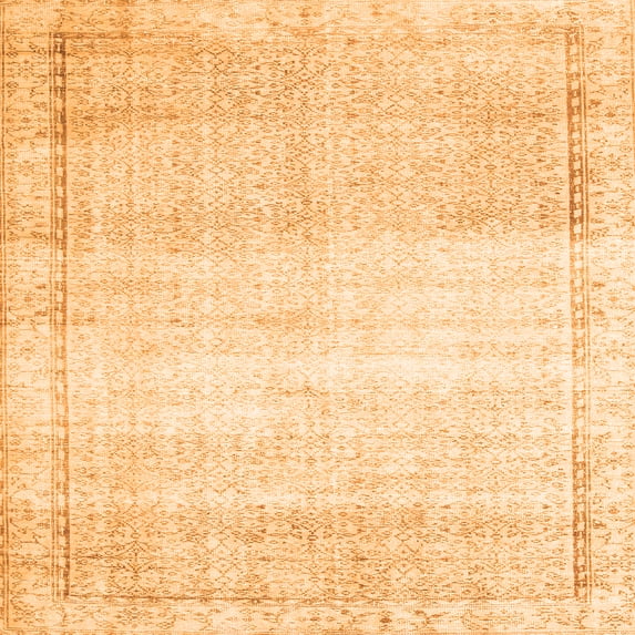 Ahgly Company Indoor Square Abstract Orange Contemporary Area Rugs, 4' Square