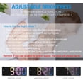 thumbnail image 3 of AMIR Upgraded Digital Alarm Clock, LED Clock for Bedroom, Electronic Desktop Clock with Temperature Display, Adjustable Brightness, Voice Control, 12/24H Display for Home, Office, Kids,(Colorful), 3 of 8