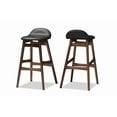 thumbnail image 5 of Baxton Studio Bloom Mid-century Retro Modern Style Black Faux Leather Upholstered Walnut Wood Finishing 30-Inches Bar, 5 of 8