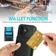 thumbnail image 3 of ELEHOLD Wallet Case for iPhone 17, Shockproof Flip Leather Case with Card Holder & Stand,Black, 3 of 6