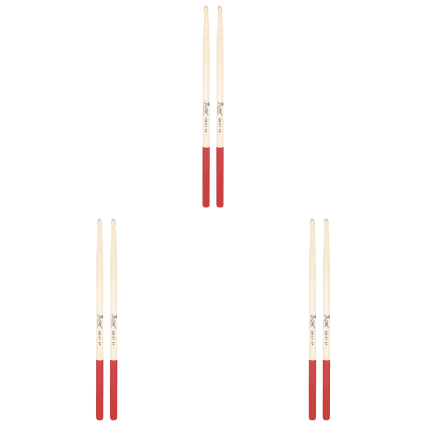 1 par de mazos de tambor 5A baquetas de arce piezas de instrumentos musicales rojo