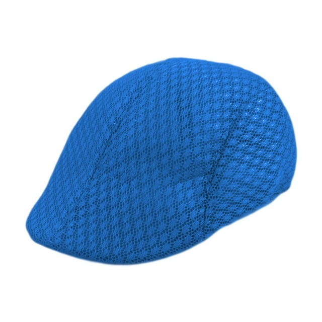 Boina plana de malla para hombre Azul