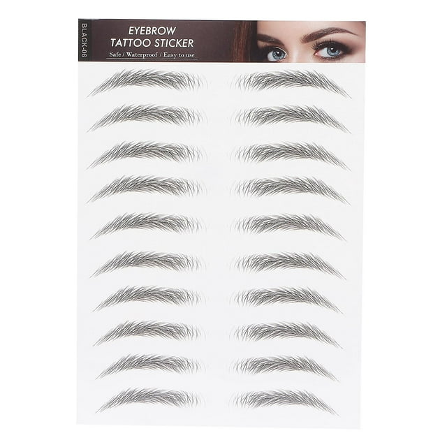 Autocollant de tatouage pour sourcils longue durée, portable et ménager, pour femmes, noir-06