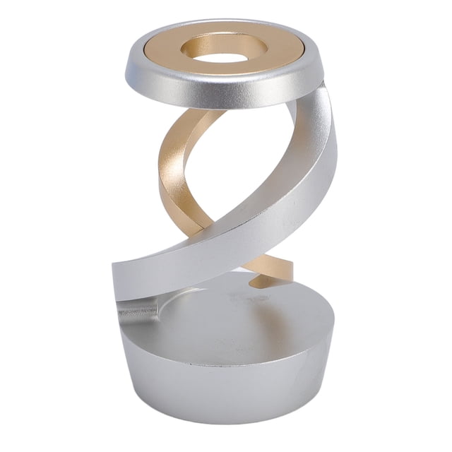 Spiral Gyroscope Toy, Desktop Metal Floating Gyroscope Decorative Sturdy Artistic Aluminum Alloy Multi Functional for Study Silver and Gold Dragon,Gold and Silver Dragon