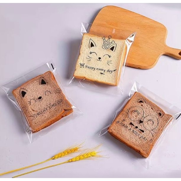 Paquete aleatorio de 50 bolsas de celofán transparentes con dibujos de animales, autosellantes, for galletas, dulces, regalos y pequeñas bolsas de regalo