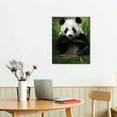 thumbnail image 3 of COMIO  Canvas Print Wall Art Giant Panda Chewing on Bamboo Shoot Animals Wildlife Photography Modern Art Tropical Scenic Relax/Calm Colorful for Living Room, Bedroom, Office, 3 of 5