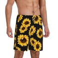 thumbnail image 2 of Kdxio Sunflower Print Mens Sleep Shorts Bottoms Soft Comfy Pajama Wear Pants with Drawstring Pockets, 2 of 7