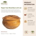 thumbnail image 5 of Rainforest Bowls Ripple Teak Wood Bowl with Lid 4-Pack, 5 of 5