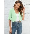 thumbnail image 4 of Chiclily Women's 3/4 Sleeve Cardigan Elegant Shrugs for Women Ruffle Sleeve Open Front Bolero, US Size Large in Light Green, 4 of 8