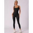 thumbnail image 4 of DARING DIVA U Neck Tummy Control Workout Sleeveless Bodysuit M Black, 4 of 6