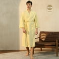 thumbnail image 2 of Ihph7 Waffle Robe Plus Size Robe Long Robes for Women Womens Robes Lightweight Towel Robe Hotel Robe Long Sleeve Robes for Women Quick Dry Robe Yellow M, 2 of 9