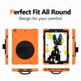 thumbnail image 4 of Dteck iPad 8th/7th Generation Case, iPad 10.2 Case 2020/2019, [Shockproof] Full Body Protective Case with Soft HD Screen Protector, Rotatable Kickstand & Hand Strap, Shoulder Strap, Orange, 4 of 6