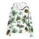 thumbnail image 5 of Sudadera con capucha y manga larga para mujer, informal, con estampado navideño, cremallera, manga larga, poliéster, 5 of 6