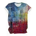 thumbnail image 4 of Otvok Womens Summer Tops Regular Casual Short Sleeve Flower Print Round Neck Pullover Blouse, 4 of 6