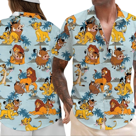 Lion King Hawaiian Shirt, Disneyland Hawaiian Shirt, Simba Timon Pumba, Lion King Button Up, The Lion King Shirt, Disney Safari Trip Shirt