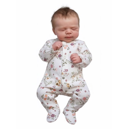 19 Inch Reborn Doll Girl, Full Vinyl Body Lifelike Baby Doll, Hand Rooted Hair Realistic Reborn Doll Toy for Kids Age 3+