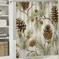 thumbnail image 6 of Fenyluxe Pine Cones Branches Pretty Shower Curtain 100% Polyester Fiber Bathroom Decor Washable with Hooks 69x72, 6 of 7