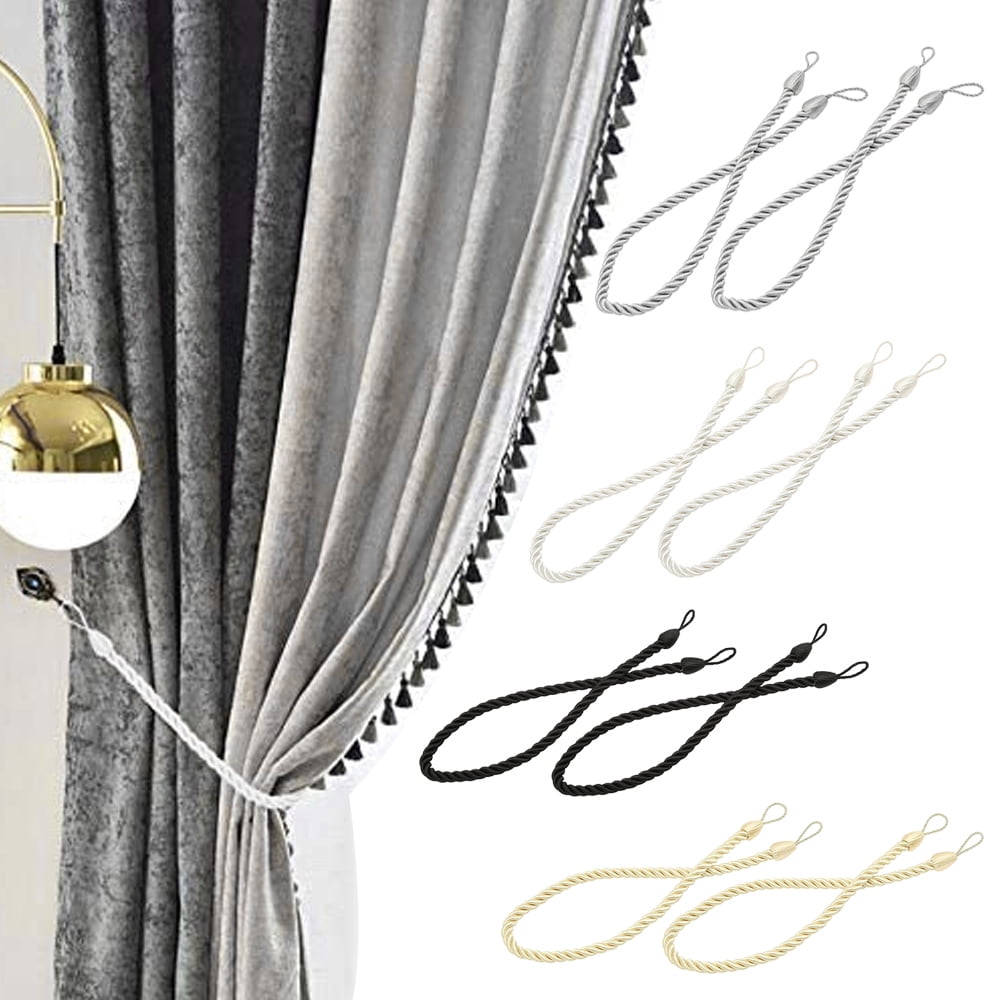 Durable Tie Backs Twisted Plain Satin To Hold Back Curtain Tidy Rope Cord Neat！ 