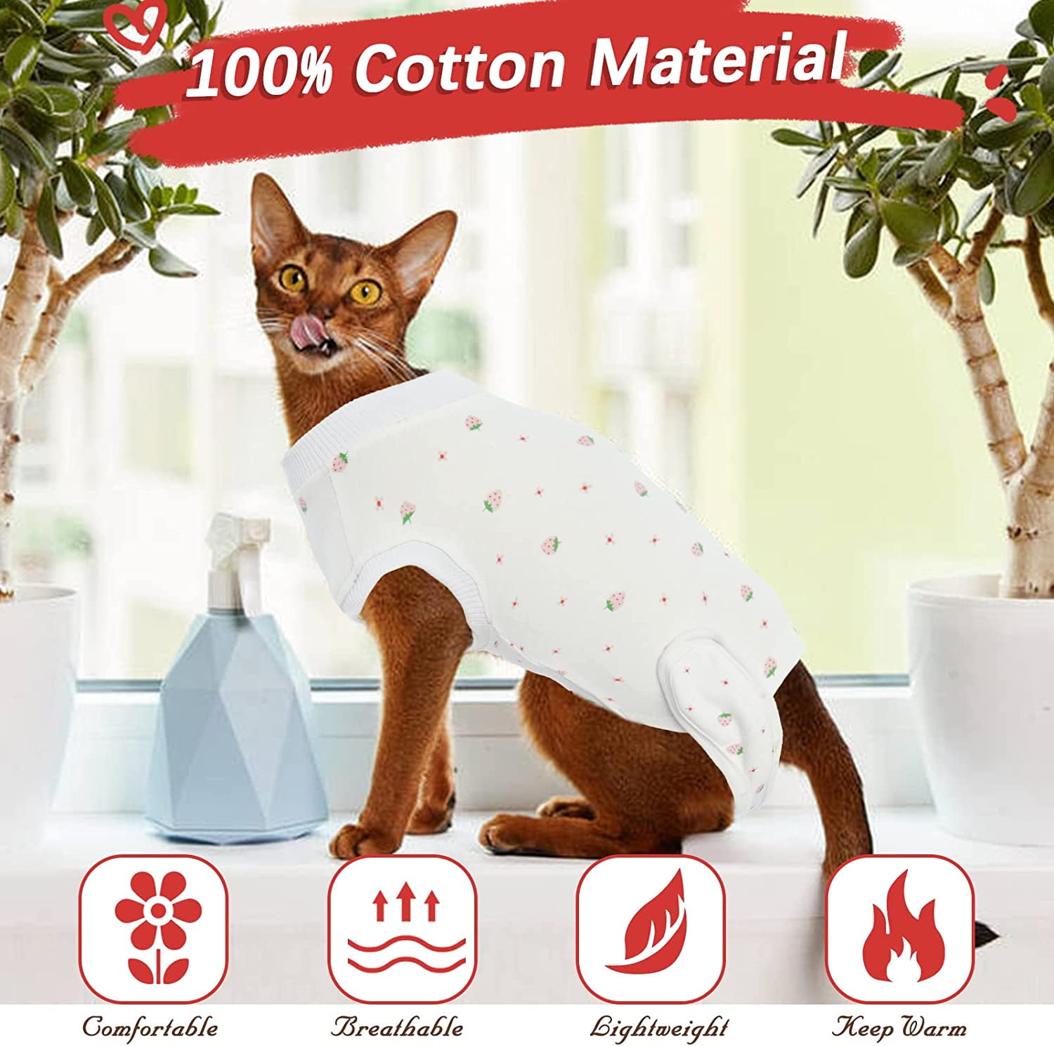  QETUOA Dog Shirt Soft Cat Surgical Gown Medical Pet