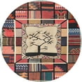 thumbnail image 1 of Ahgly Company Indoor Round Contemporary Brown Red Southwestern Area Rugs, 5' Round, 1 of 6