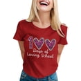 thumbnail image 2 of Tittly T Shirts for Women Spring Tops for Women 100 Days Of School Shirt Women Teacher Tshirts Happy 100th Days Shirt Celebration Appreciation Graphic Tees Tshirts Shirts Red XXL, 2 of 5