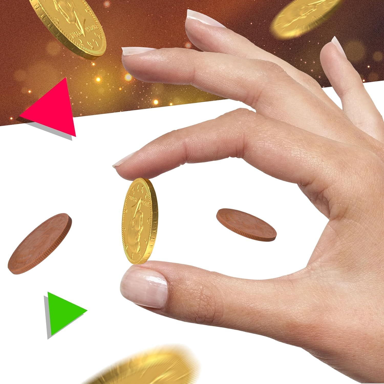 Gold Chocolate Coins | 25 Count | Individually Wrapped Chocolate Coins | Gold Candy for Holiday Treats, Candy Buffets, Pirate Treasure & Goodie Bags