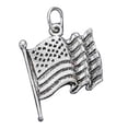 thumbnail image 1 of Sterling Silver 16" .8mm Box Chain The United States Of America Flag Pendant Necklace, 1 of 2