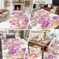 thumbnail image 5 of 5'x7' Area Rugs, Pink Purple Spring Floral Indoor Outdoor Area Rug for Living Room Bedroom, Summer Flower Botanical Washable Bathroom Rugs Kitchen Floor Carpet Mats Home Decor Aesthetic, 5 of 8
