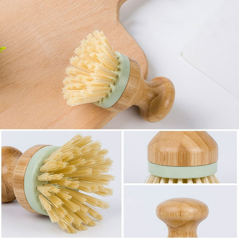 Dish Washing Brush with Wooden Handle | Natural Bristle Dish Brush