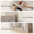 thumbnail image 2 of Walsunny Farmhouse Console Table, 63 Inch Scalloped Industrial Wooden Storage Entryway Accent Table, Wavy Console Table for Living room, Ivory White, 2 of 8