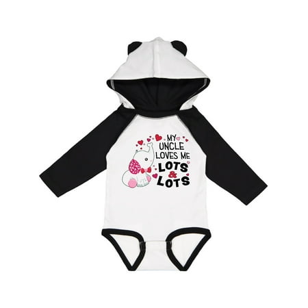 

Inktastic My Uncle Loves Me Lots and Lots- Cute Elephant Gift Baby Boy or Baby Girl Long Sleeve Bodysuit