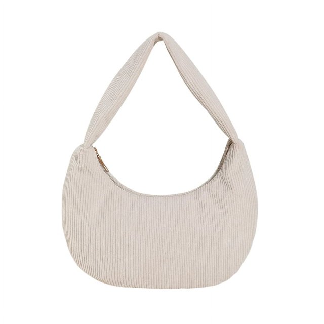 Bolso Hombro Diario para Mujer Bolso Masa Pana Color Sólido (blanco)