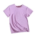 thumbnail image 5 of CYRBOKO Girls Athletic T-Shirts, Summer Short Sleeve Quick-dry Casual Girl's Sportswear Purple Size 12-14 T, 5 of 5