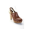 Pre-owned|Michael Michael Kors Womens Leather Slingbacks Clogs Heels Brown Size 8.5 Medium