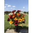 thumbnail image 6 of Sympathy Silks Artificial Cemetery Flowers 2 Autumn Daisy/Rose/Calla Lily bouquets & cemetery saddle, 6 of 8