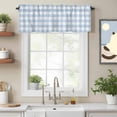 thumbnail image 2 of Blue Plaid Valance Curtain for Windows Retro Farmhouse Blue White Plaid Rod Pocket Curtain Valances Short Window Treatments Panels for Kitchen Bathroom Laundry Room Basement 42 x 12 Inch, 2 of 9