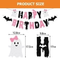 thumbnail image 3 of JIhuahe Happy Birthday Halloween Banner, Ghost Themed Party Decorations with Multi Color Paper Supplies for Spooky Celebration,White, 3 of 7