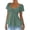 Green, variant on Women's V Neck Short Sleeve Shirts Solid Color Pleated Lace Up Tutic Tops Casual Elegant Summer Blouse Green,S