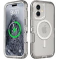 thumbnail image 1 of For iPhone 16 Plus Transparent Phone Case Compatible with MagSafe, Triple Layer Magnetic Charging Case, iPhone 16 Plus Heavy Duty Shockproof and Drop-Proof Phone Case, 6.7 inch, 1 of 6