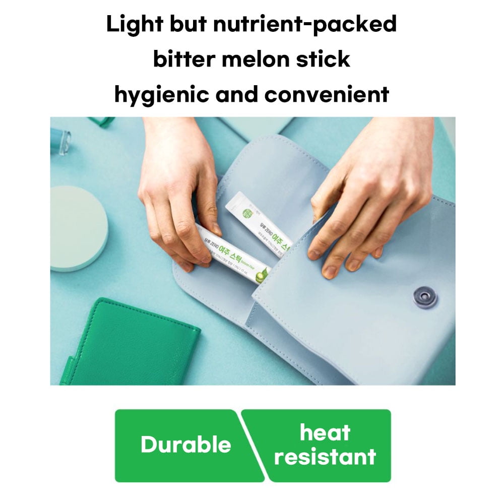 Chunho Ncare Korean Bitter Melon Juice, Zero Sugar, Korean-Grown Bitter Melon, Celery, Lettuce & Spinach, Easy-Cut Liquid Stick Pouch, HACCP Certified (15ml × 30sticks)
