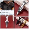 thumbnail image 4 of FaithHeart Runic Odin's Gungnir Spear Head Pendant Necklace for Men Black Stainless Steel Odin Sword Nordic Mythology Valknut Amulet Jewelry Gift for Dad Grandpa Fathers Day, 4 of 9