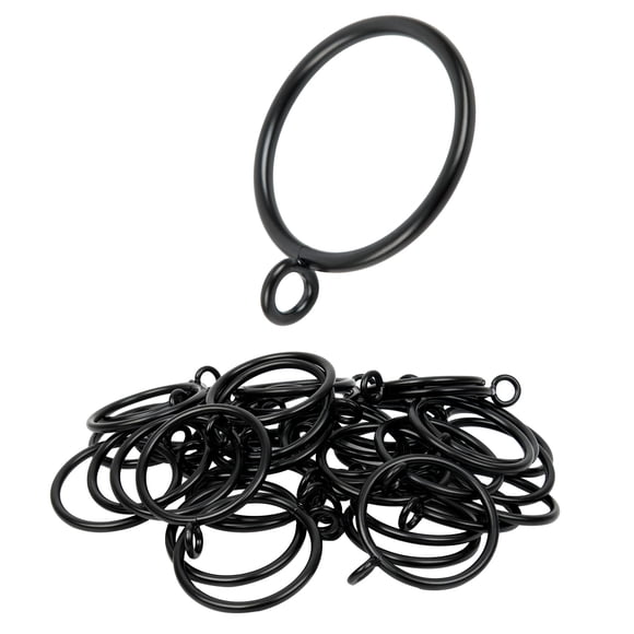 Anillos de cortina Manysky, paquete de 48 anillos de metal para cortinas, 3,8 cm, color negro