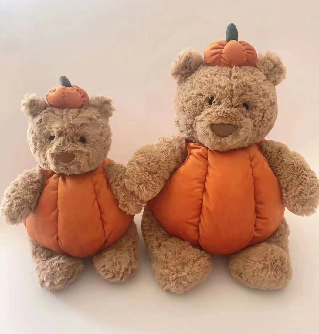 MEETOO Soft Stuffed Animals & Plush Toys, Halloween Pumpkin Plush Bear